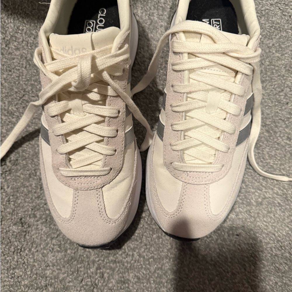 Adidas Off-White and Silver Sneakers - Picture 7 of 7